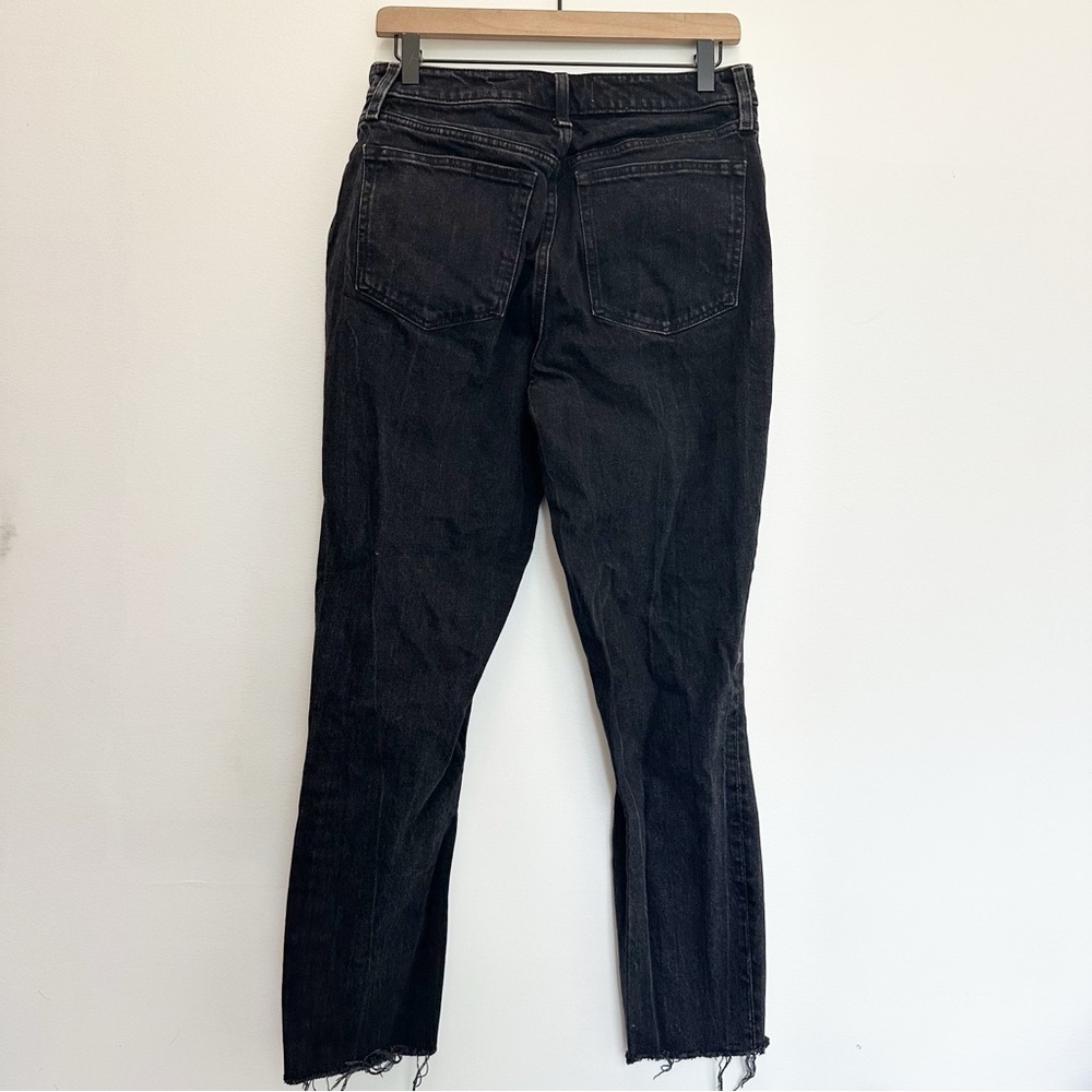 Abercrombie & Fitch Curve Love High Rise Mom Jean Black 29 8 Long Distressed - Picture 4 of 11